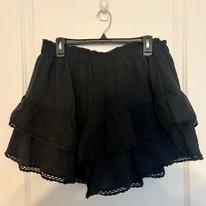 Aoudery (Amazon) Black Ruffled Shorts